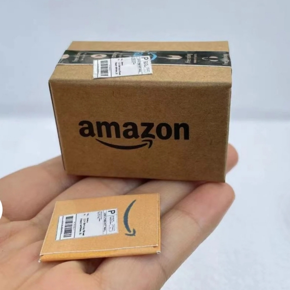 Dollhouse Miniature Amazon Shipping Box and Envelope, 1:12, Delivery Box